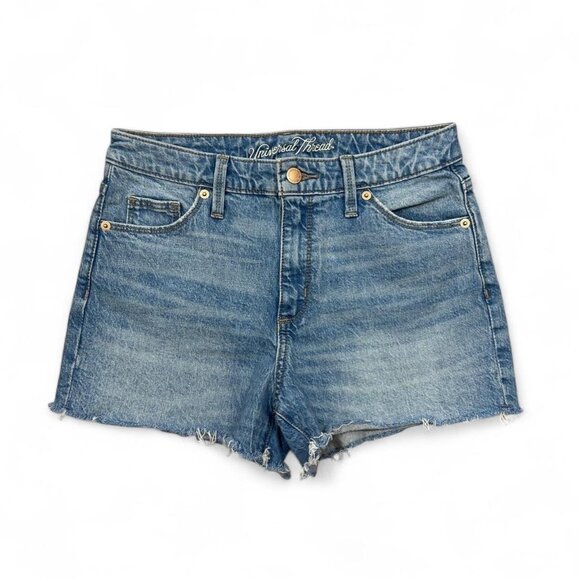 Universal Thread High Rise‎ Shortie Denim Mom Shorts Medium Wash 4/27 - Picture 1 of 5